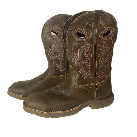 Double H Work Western Women’s phantom rider Boots Brown Leather Size 10 M - Picture 6 of 10